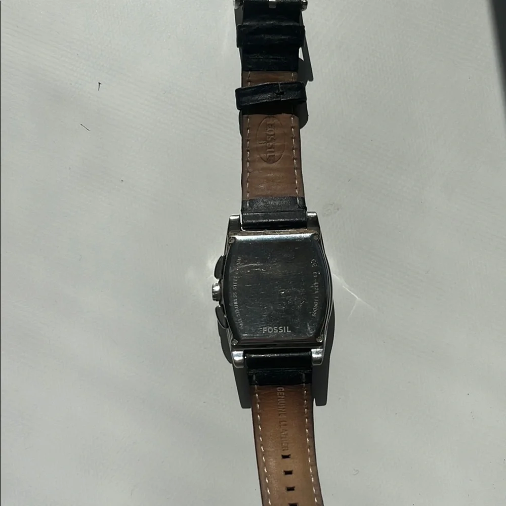 Fossil Black and Silver Chronograph Watch